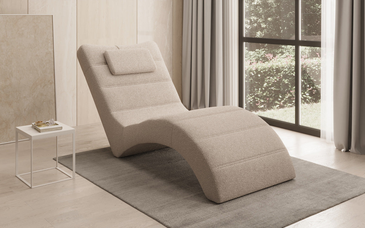 Designer Relax Lounger Leon in Bouclé