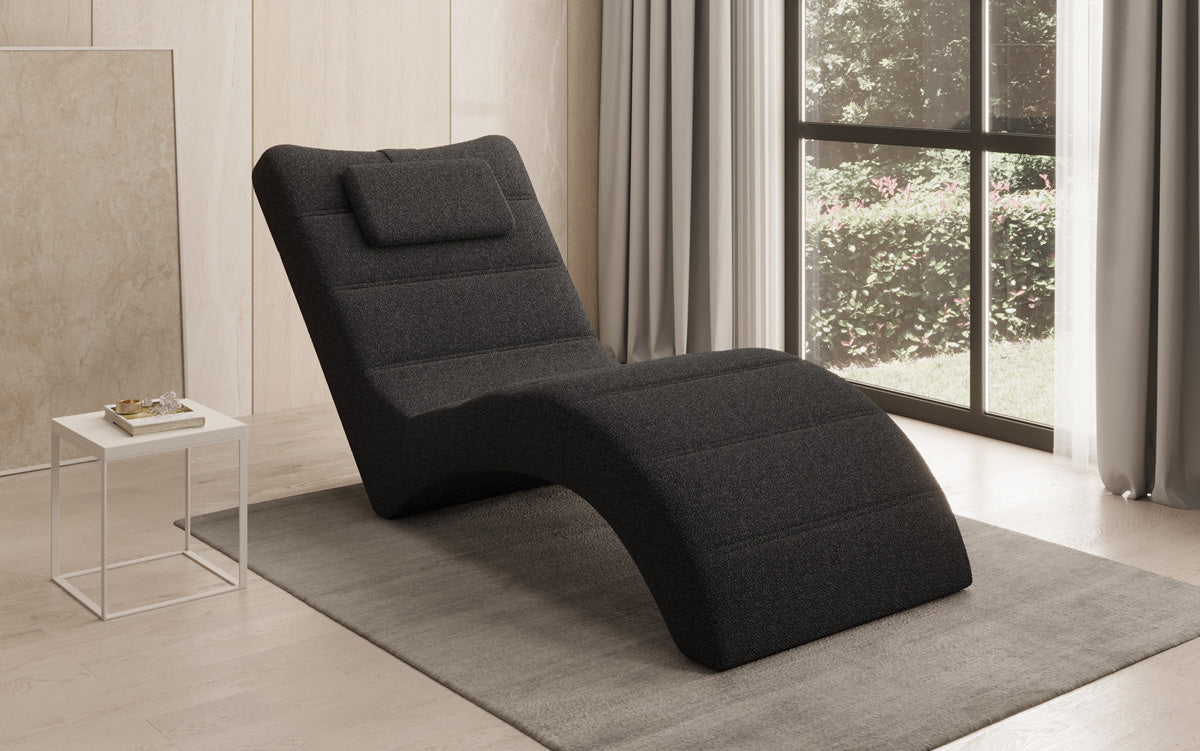 Designer Relax Lounger Leon in Bouclé
