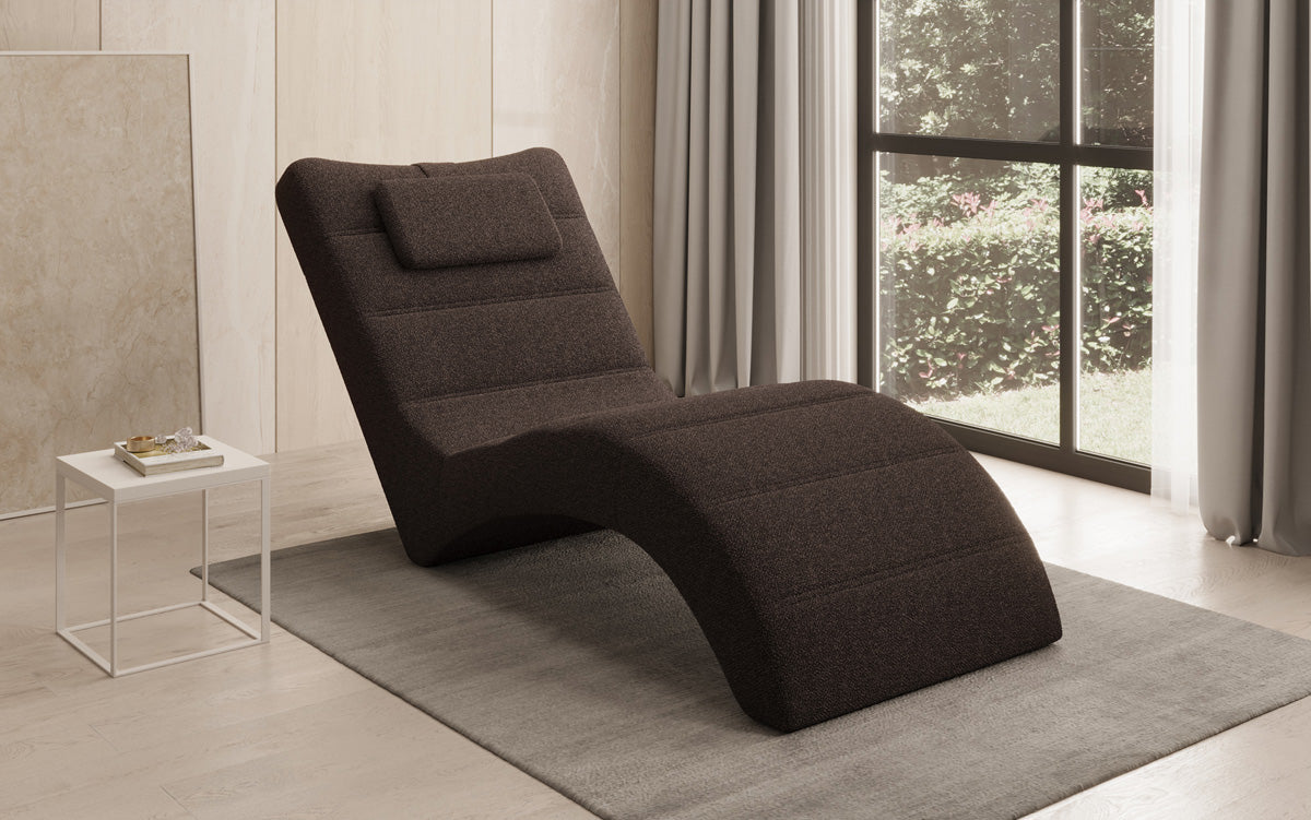 Designer Relax Lounger Leon in Bouclé