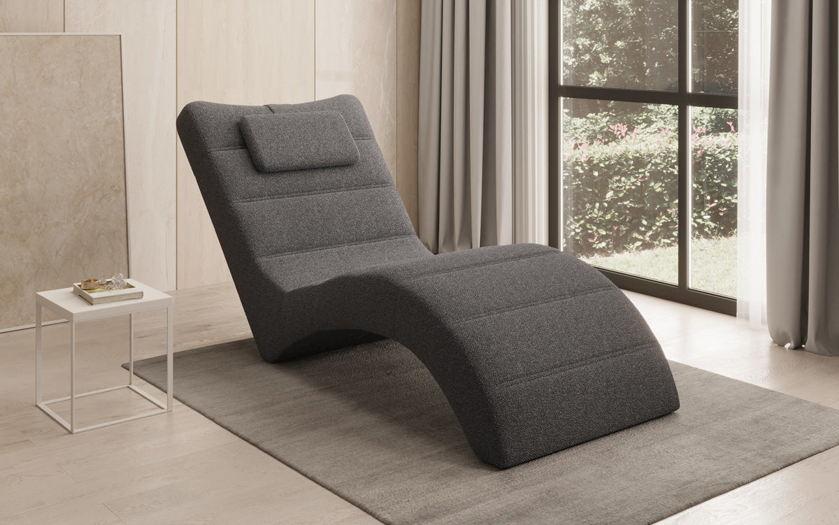 Designer Relax Lounger Leon in Bouclé