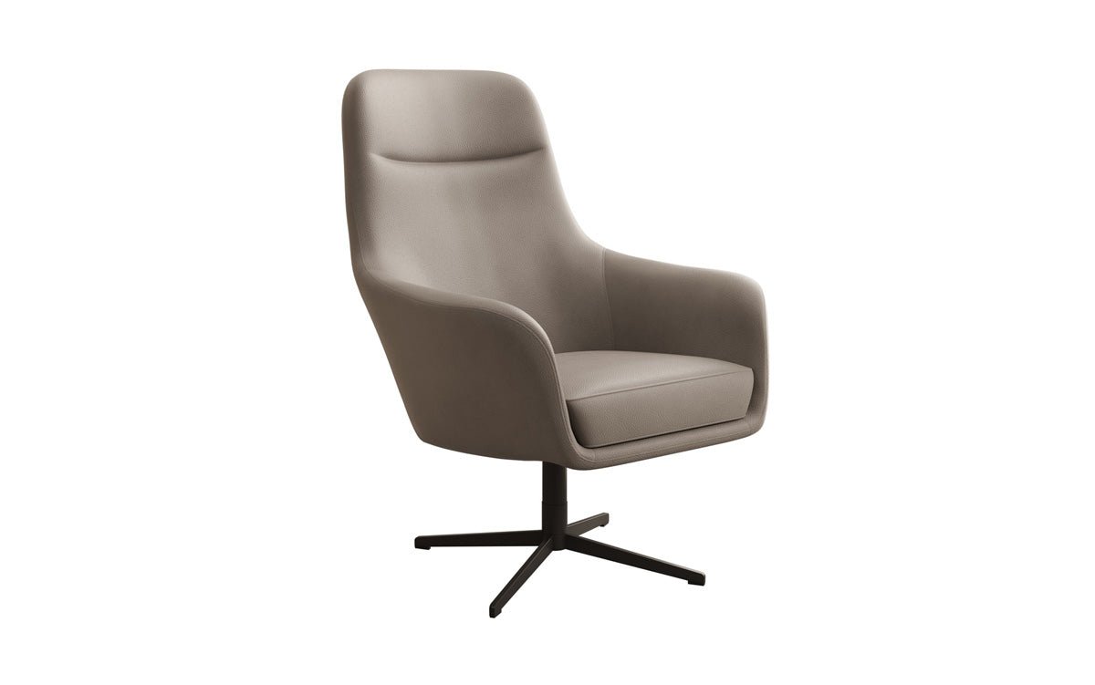 Designer armchair Ren 360° swivel function in genuine leather