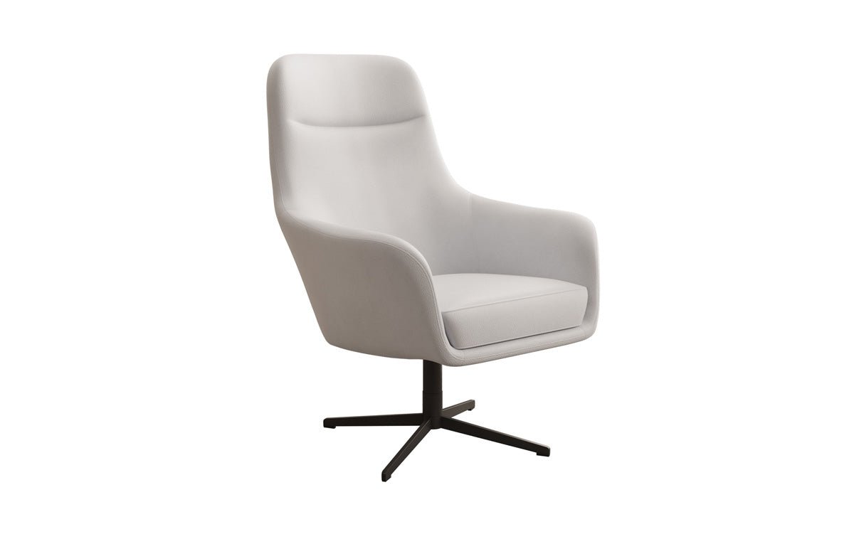 Designer armchair Ren 360° swivel function in genuine leather