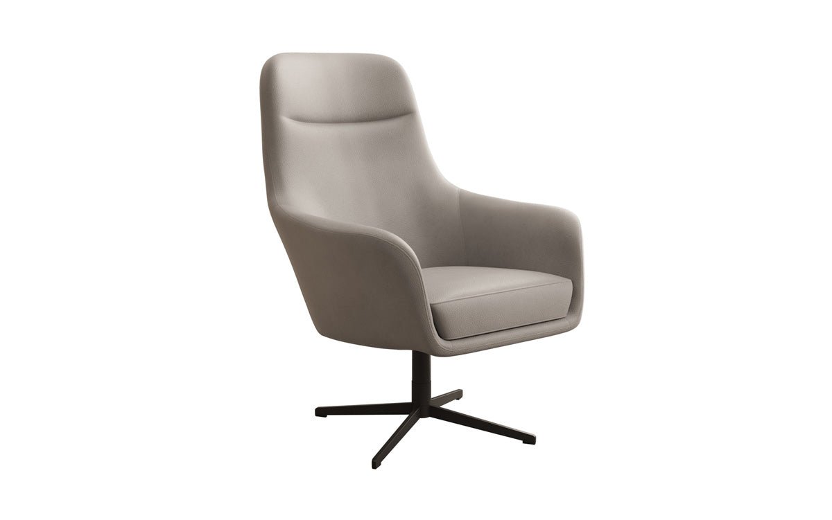 Designer armchair Ren 360° swivel function in genuine leather