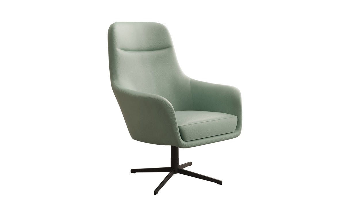 Designer armchair Ren 360° swivel function in genuine leather