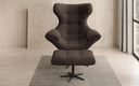 Designer Sofa-Sessel Aurelio inkl. Beistellhocker in Bouclé