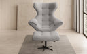 Designer Sofa-Sessel Aurelio inkl. Beistellhocker in Bouclé