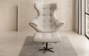 Designer sofa armchair Aurelio incl. side stool in fabric