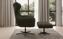 Designer Sofa-Sessel Aurelio inkl. Beistellhocker in Bouclé