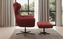 Designer sofa armchair Aurelio incl. side stool in fabric