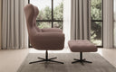 Designer sofa armchair Aurelio incl. side stool in fabric