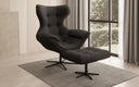 Designer sofa armchair Aurelio incl. side stool in fabric