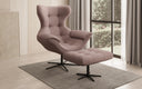 Designer sofa armchair Aurelio incl. side stool in fabric