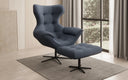 Designer sofa armchair Aurelio incl. side stool in fabric