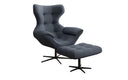 Designer sofa armchair Aurelio incl. side stool in fabric
