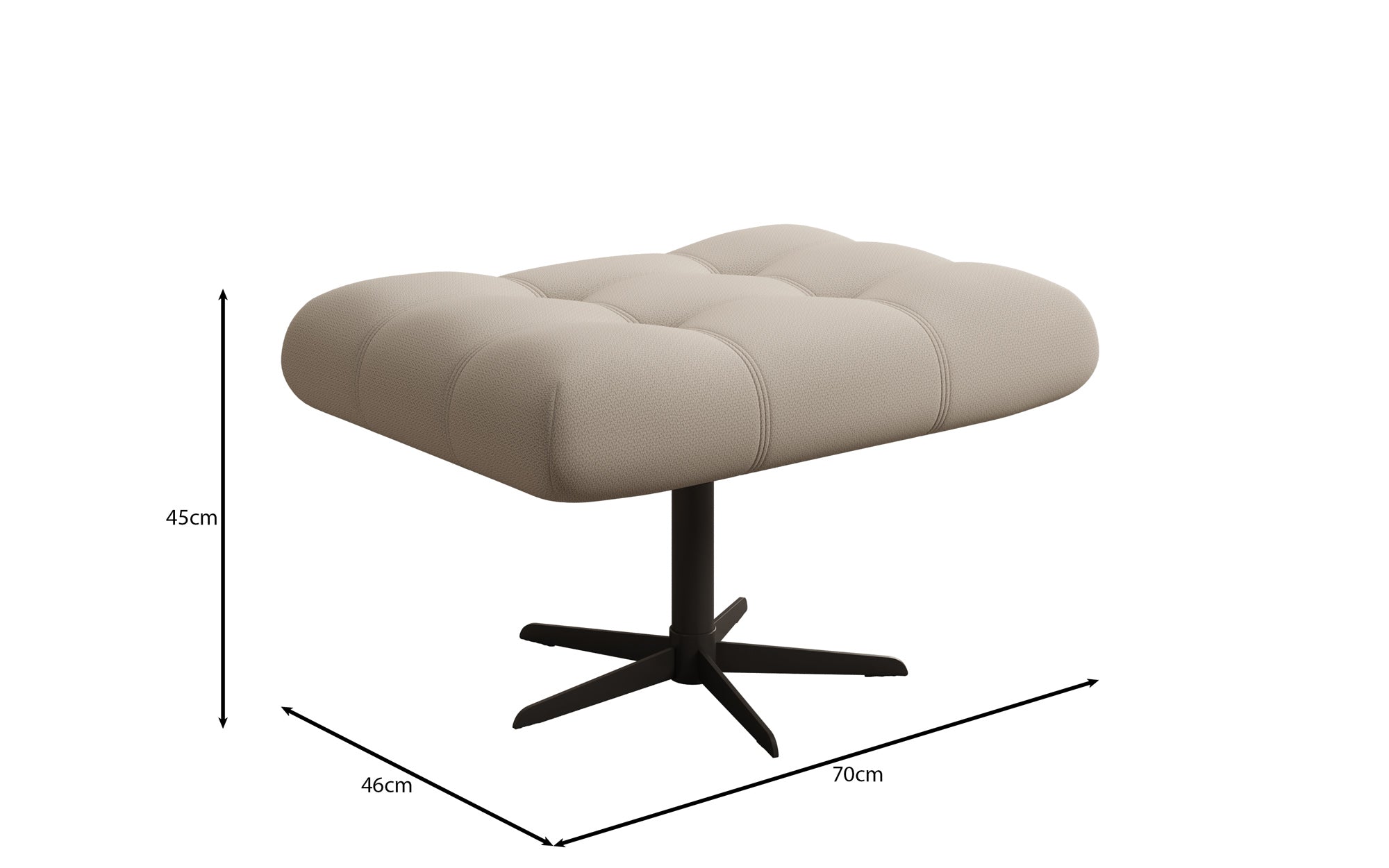 Designer sofa armchair Aurelio incl. side stool in fabric