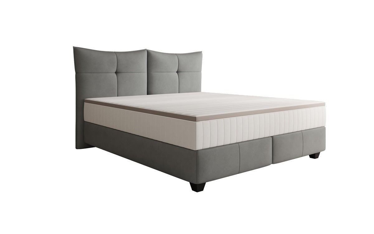 Box spring bed Veyora in genuine leather