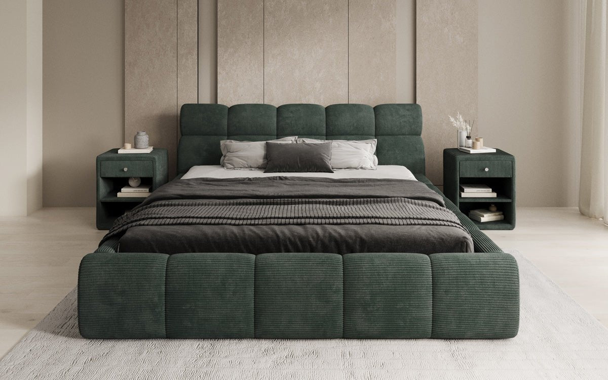 Designer Upholstered Bed Dallas Corduroy with Storage