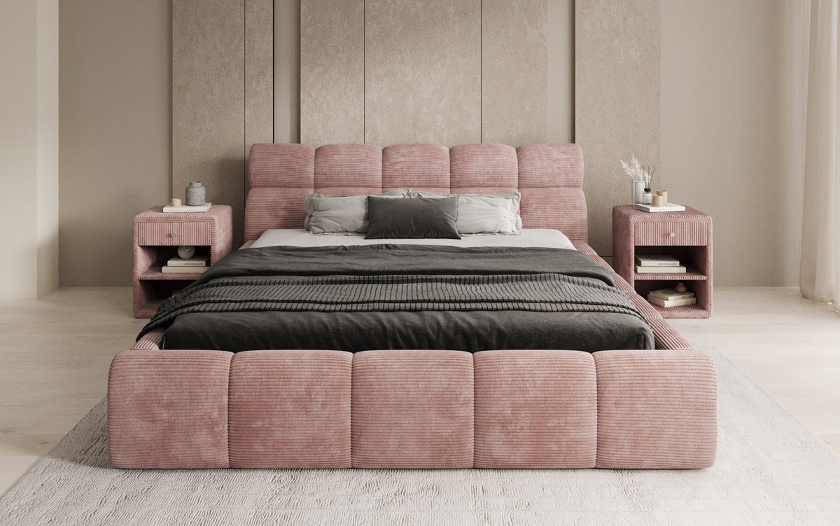 Designer Upholstered Bed Dallas Corduroy with Storage