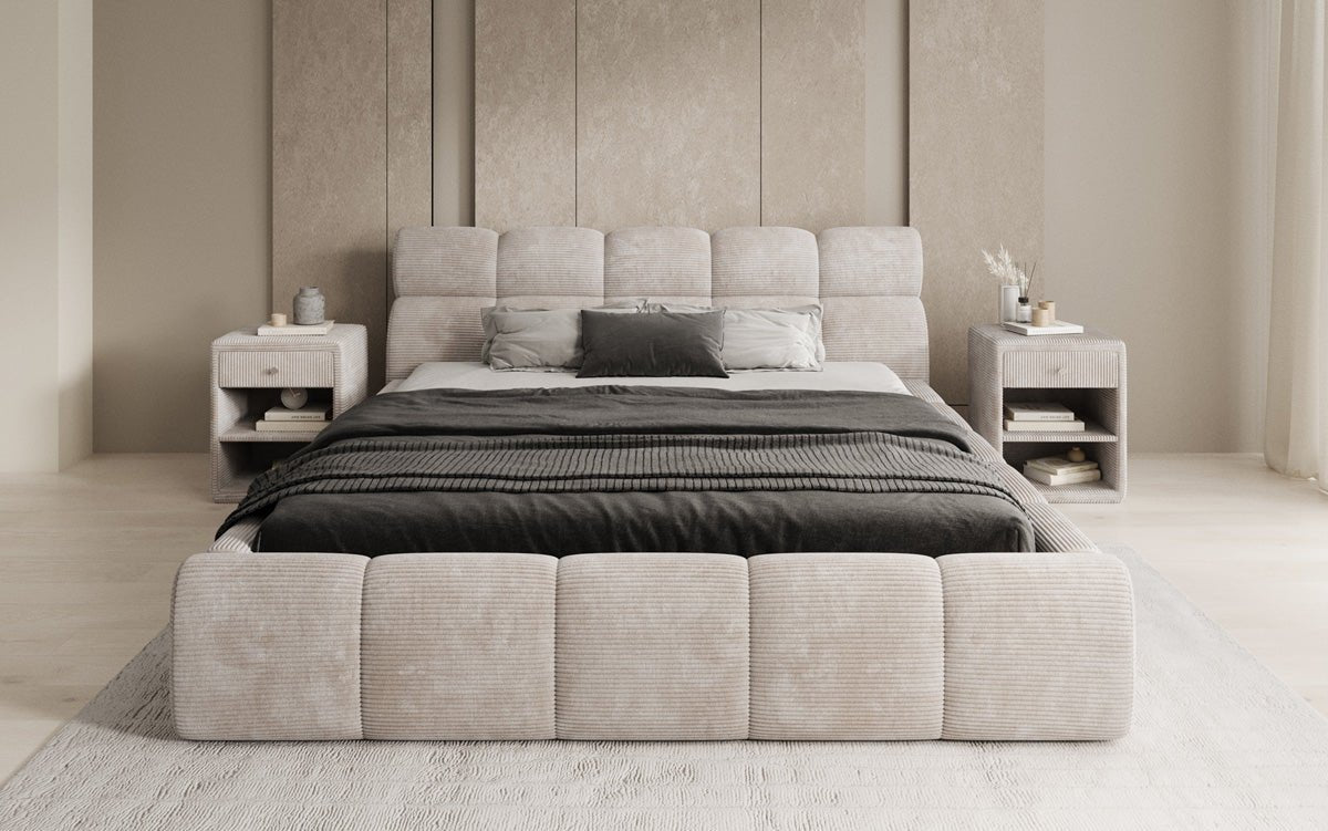 Designer Upholstered Bed Dallas Corduroy with Storage