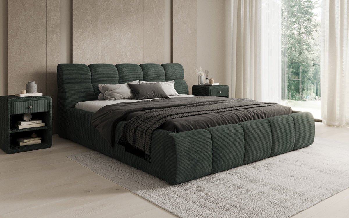 Designer Upholstered Bed Dallas Corduroy with Storage