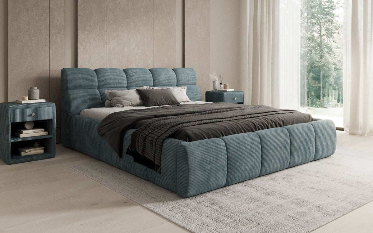 Designer Upholstered Bed Dallas Corduroy with Storage