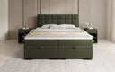 Box spring bed Alessia with storage in teddy bouclé