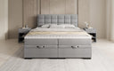 Box spring bed Alessia with storage in teddy bouclé