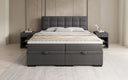 Box spring bed Alessia with storage in teddy bouclé