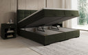 Box spring bed Alessia with storage in teddy bouclé