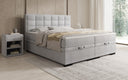 Box spring bed Alessia with storage in teddy bouclé
