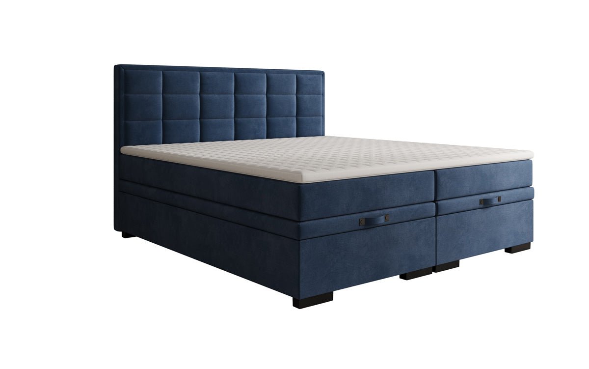 Box spring bed Alessia with storage in velvet
