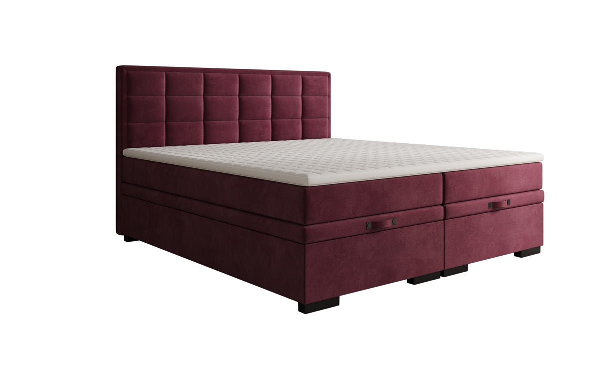 Box spring bed Alessia with storage in velvet