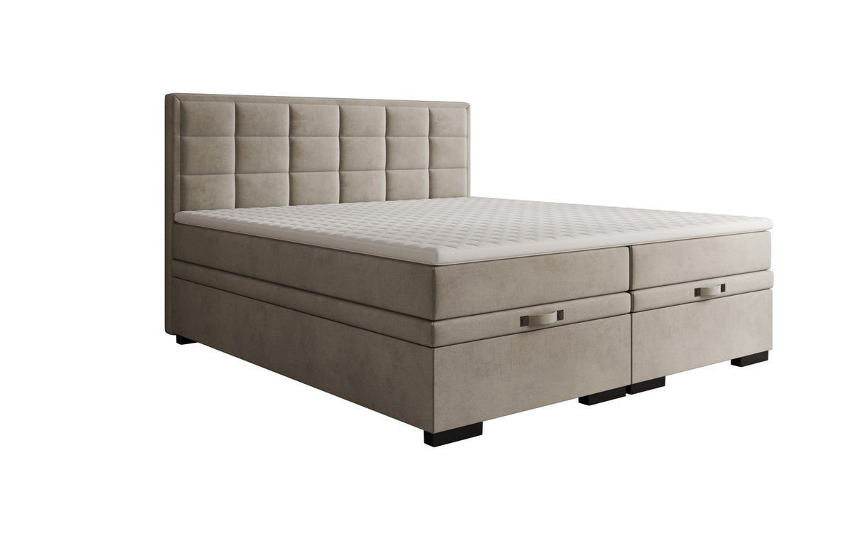Box spring bed Alessia with storage in velvet