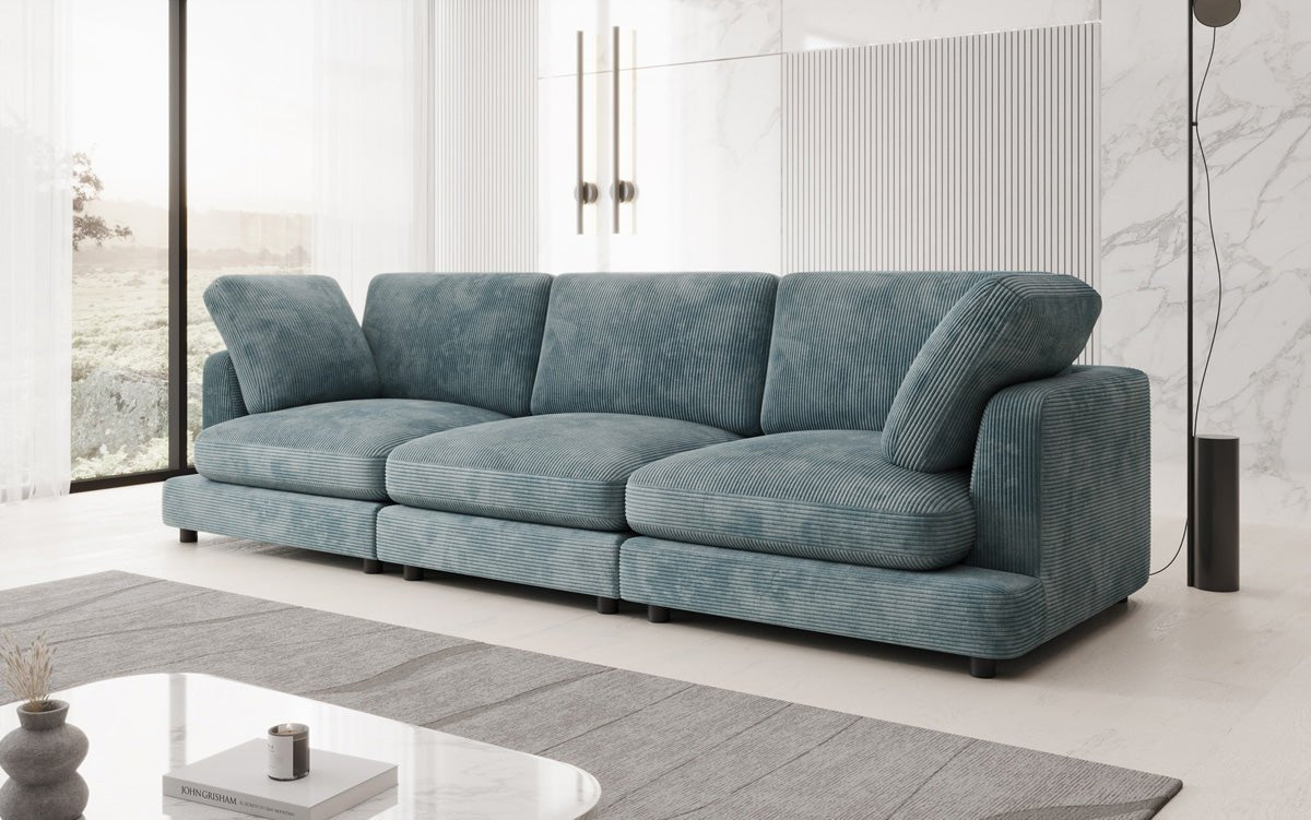 Designer 3 Seater Sofa Thalessa in Corduroy