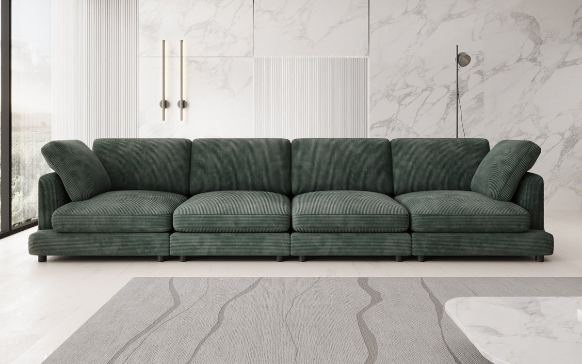 Designer 4-Seater Sofa Thalessa in Corduroy