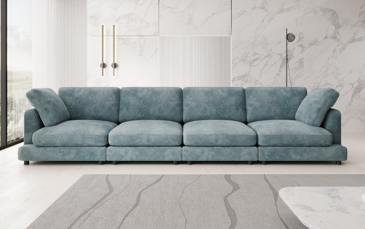 Designer 4-Seater Sofa Thalessa in Corduroy