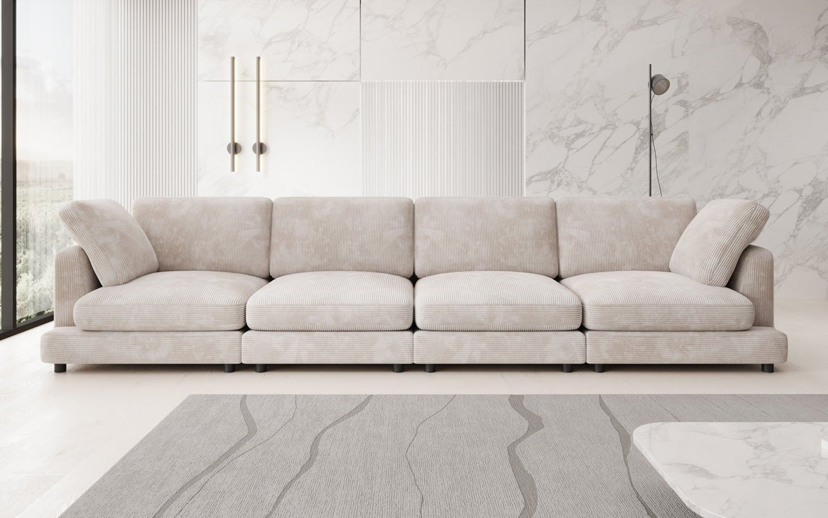 Designer 4-Seater Sofa Thalessa in Corduroy