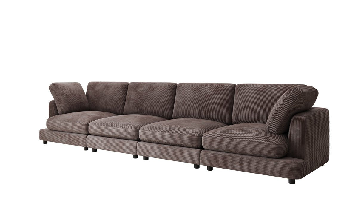 Designer 4-Seater Sofa Thalessa in Corduroy