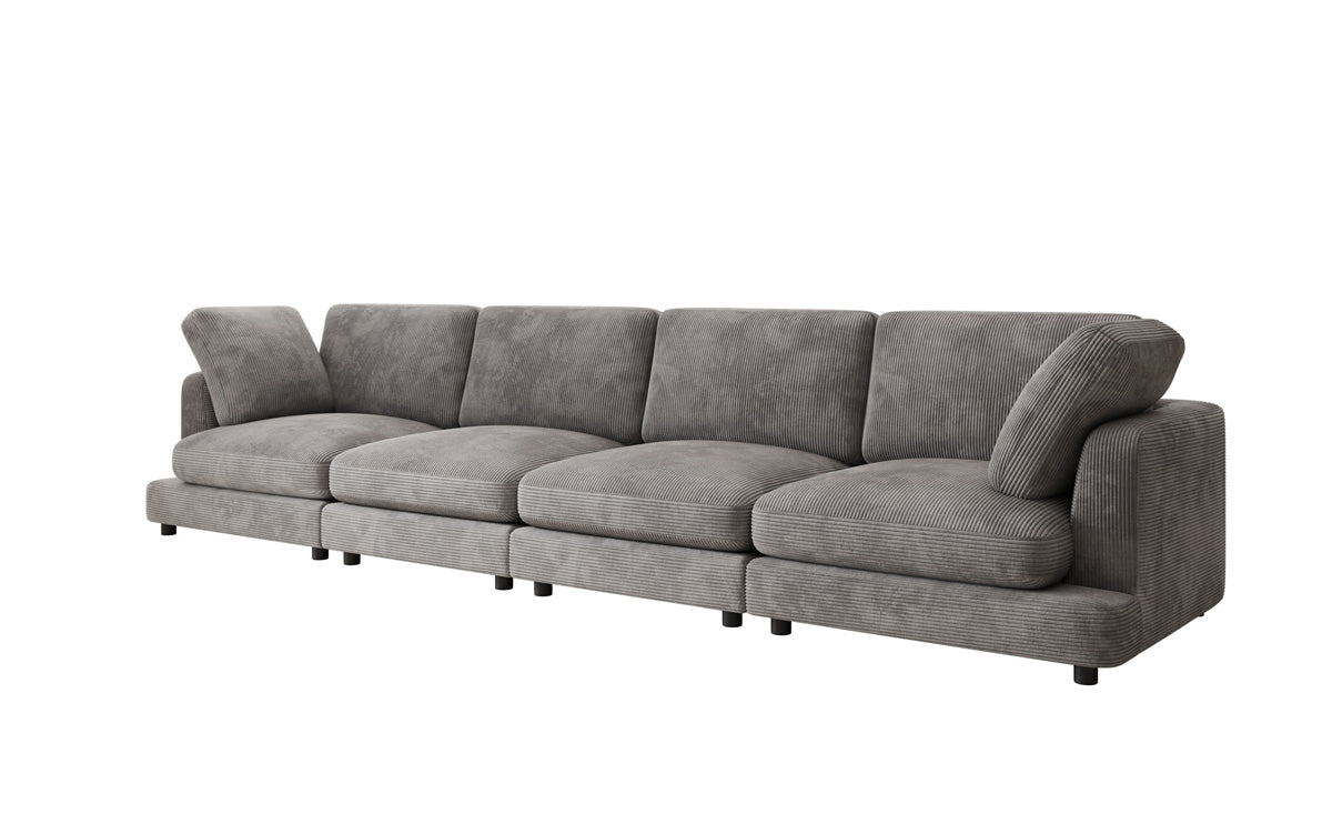 Designer 4-Seater Sofa Thalessa in Corduroy