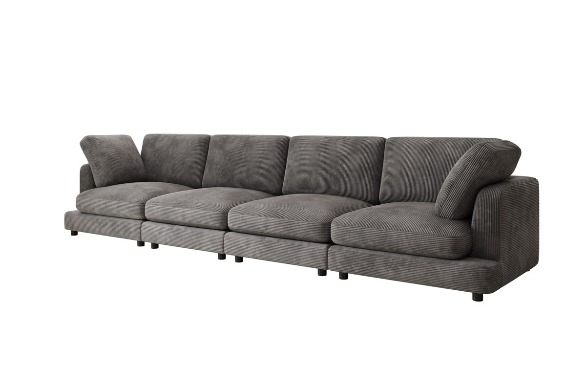 Designer 4-Seater Sofa Thalessa in Corduroy