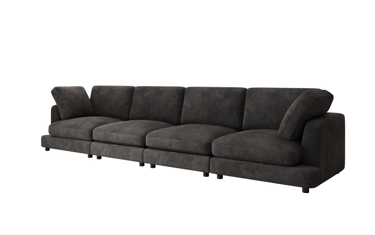 Designer 4-Seater Sofa Thalessa in Corduroy