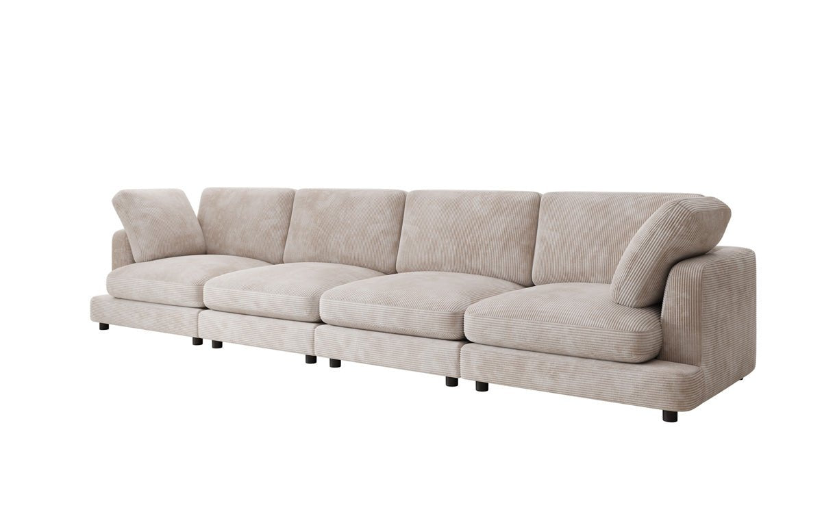 Designer 4-Seater Sofa Thalessa in Corduroy