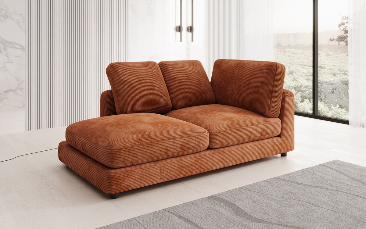 Designer Chaise Lounge/Sofa Thalessa in Corduroy