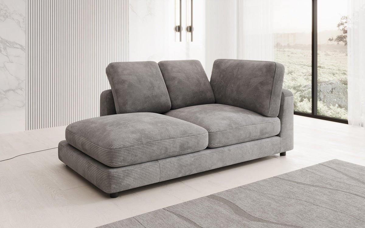 Designer Chaise Lounge/Sofa Thalessa in Corduroy