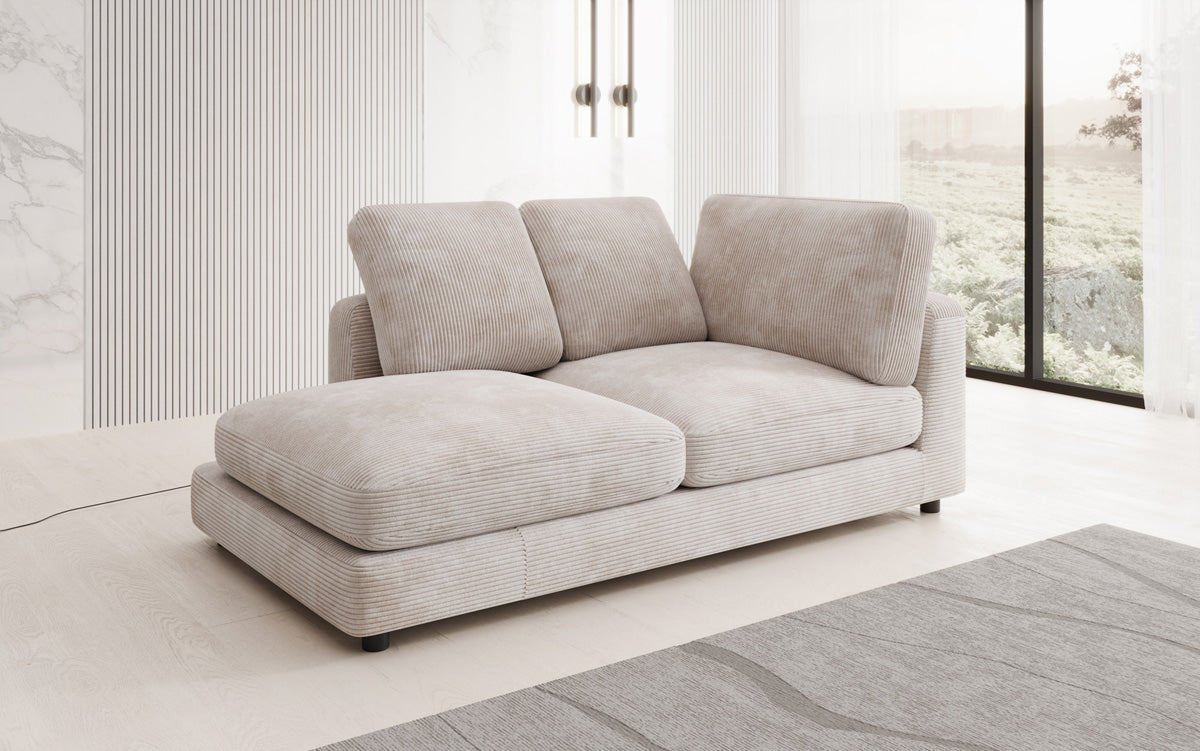 Designer Chaise Lounge/Sofa Thalessa in Corduroy