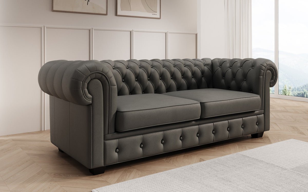 Chesterfield 3-seater sofa Royal in genuine leather