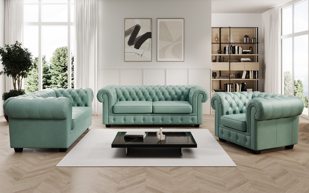 Chesterfield 3-seater sofa Royal in genuine leather
