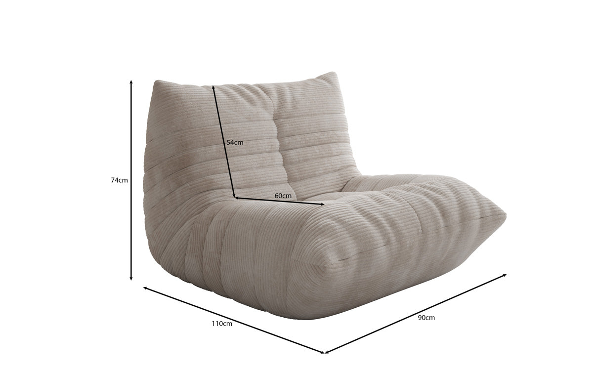 Designer Sofa Wohnlandschaft Calmo in Cord