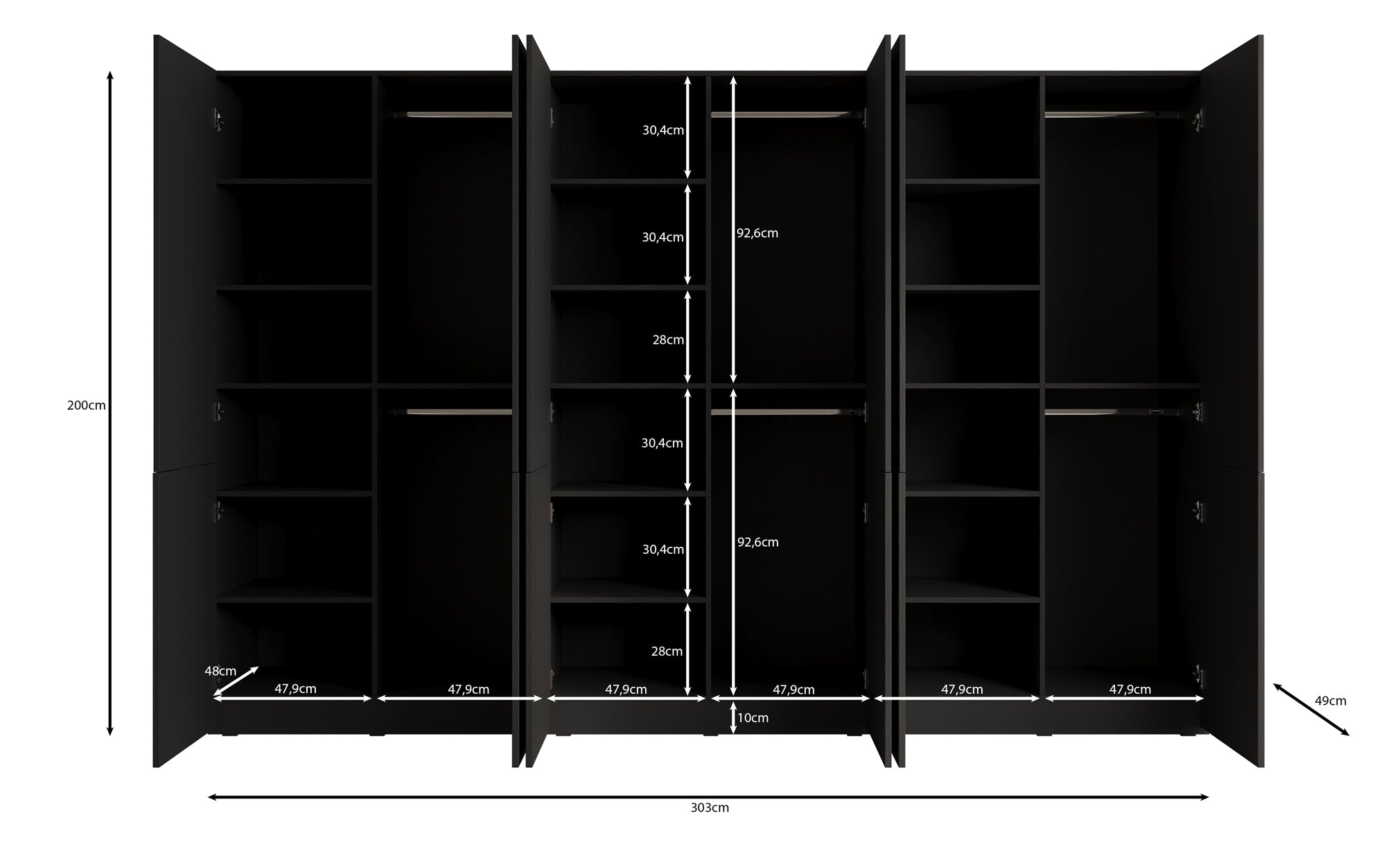 Modulo Naro Trio – Three-module design wardrobe in Oak Wotan