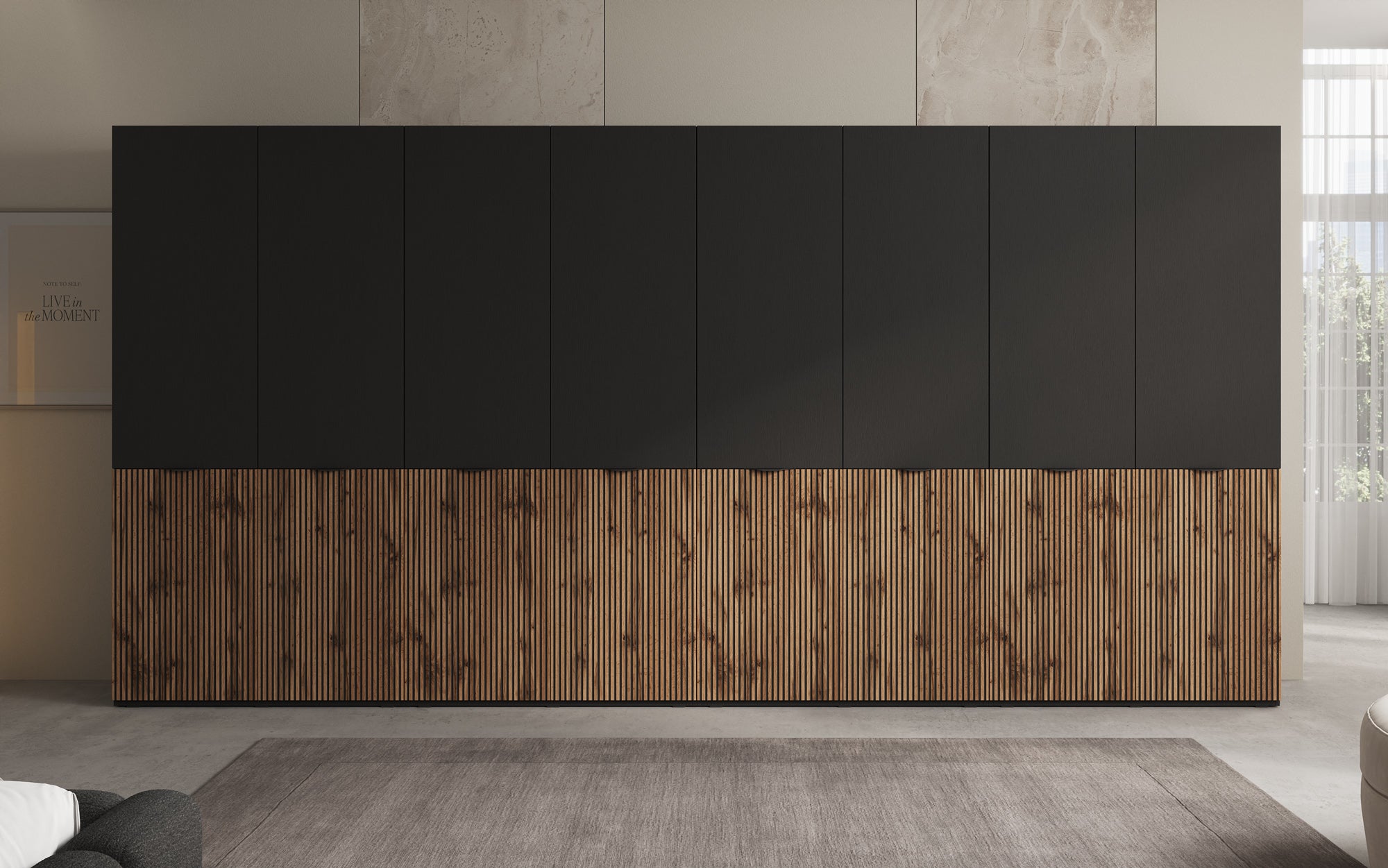 Modulo Naro XL – Four-module design wardrobe in Oak Wotan